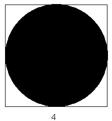 Circle shaded black in a square labeled 4