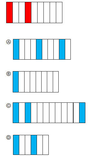 Series of rectangles divided into smaller rectangles