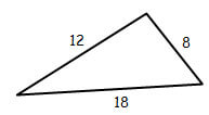Triangle with sides of 12, 8, and 18