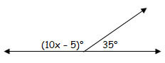 Angle of the 35 degrees, other side of angle is (10x-5) degrees
