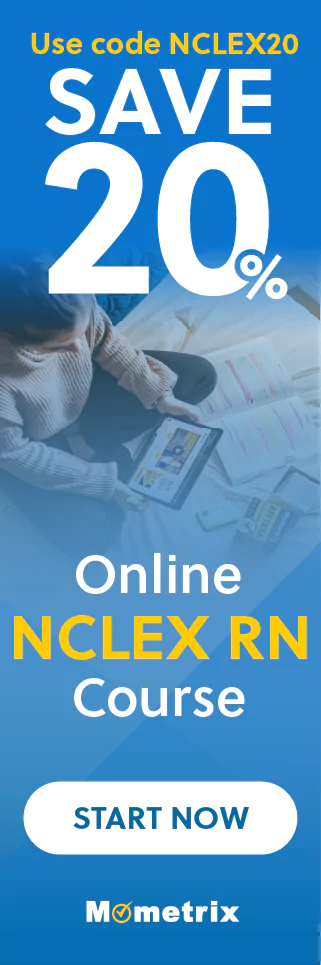 Save 20% on Mometrix NCLEX-RN online course. Use code: SNCLEX20.