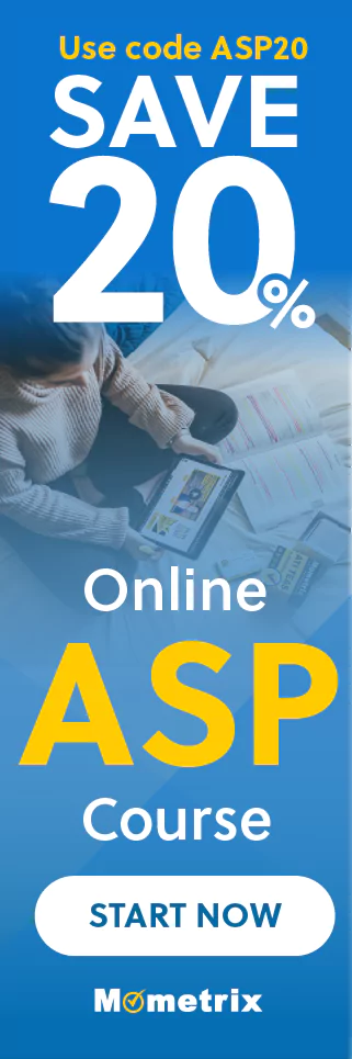 Click here for 20% off of Mometrix ASP online course. Use code: ASP20