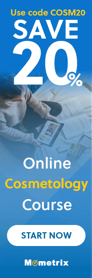 Click here for 20% off of Mometrix Cosmetology online course. Use code: COSM20