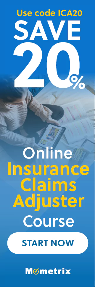 Click here for 20% off of Mometrix Insurance Claims Adjuster online course. Use code: ICA20