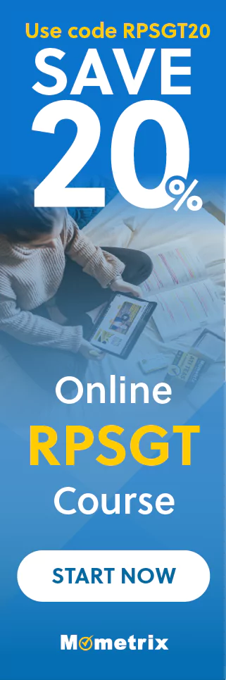 Click here for 20% off of Mometrix RPSGT online course. Use code: RPSGT20